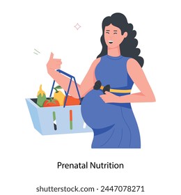 A flat icon of prenatal nutrition