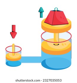 Un icono plano de compresión de presión