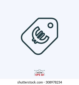 Flat icon of price tag.