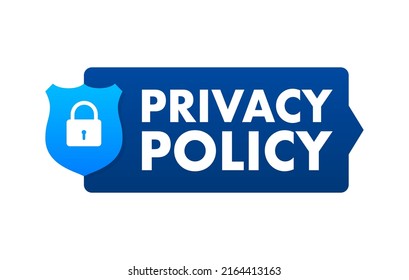 Flat Icon With Privacy Policy. Isometric Vector Illustration