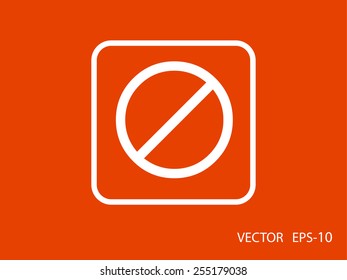 Flat icon of a prohibition