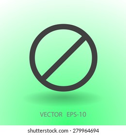 Icono plano de una prohibición
