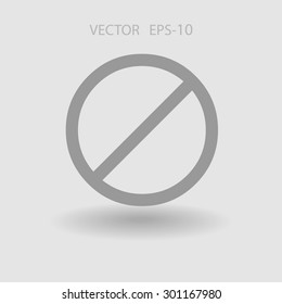 Icono plano de una prohibición