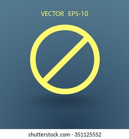 Icono plano de una prohibición