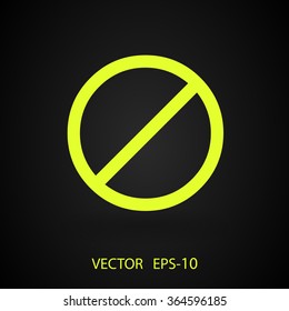 Icono plano de una prohibición