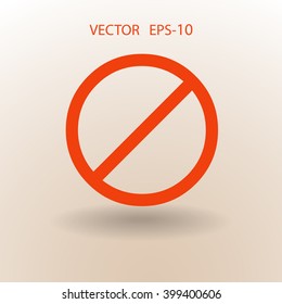Flat icon of a prohibition