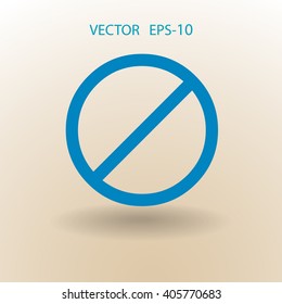 Icono plano de una prohibición