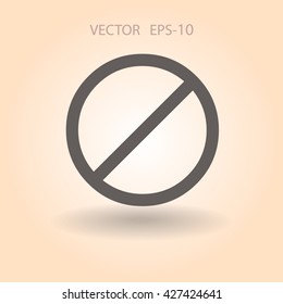Icono plano de una prohibición