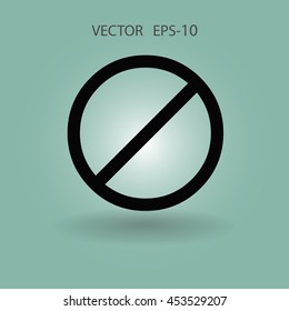 Icono plano de una prohibición