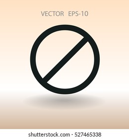 Flat icon of a prohibition. vector illustration