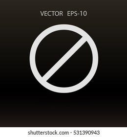 Flat icon of a prohibition. vector illustration