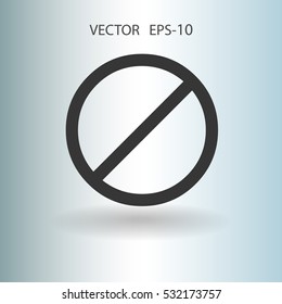Flat icon of a prohibition. vector illustration