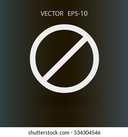 Flat icon of a prohibition. vector illustration