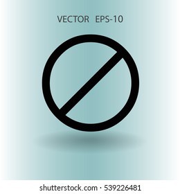 Flat icon of a prohibition. vector illustration