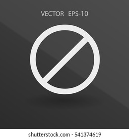 Flat icon of a prohibition. vector illustration