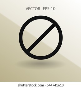 Flat icon of a prohibition. vector illustration