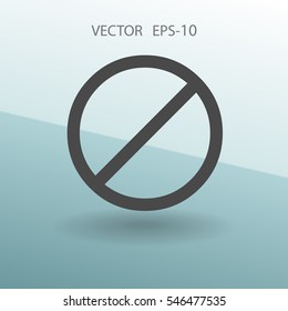 Flat icon of a prohibition. vector illustration