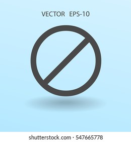 Flat icon of a prohibition. vector illustration