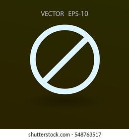 Flat icon of a prohibition. vector illustration