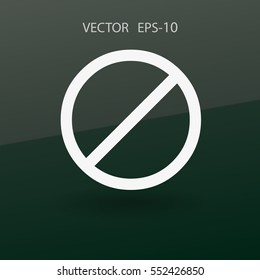 Flat icon of a prohibition. vector illustration