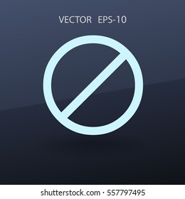 Flat icon of a prohibition. vector illustration