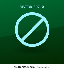 Flat icon of a prohibition. vector illustration