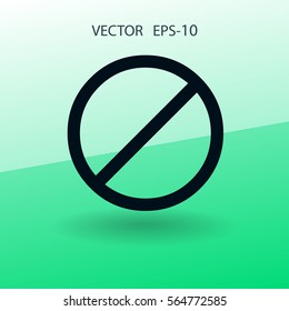 Flat icon of a prohibition. vector illustration