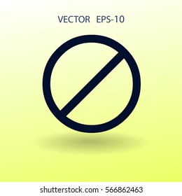 Flat icon of a prohibition. vector illustration