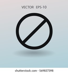 Flat icon of a prohibition. vector illustration