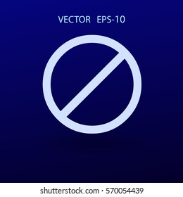 Flat icon of a prohibition. vector illustration