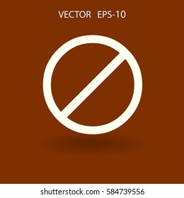 Flat icon of a prohibition. vector illustration