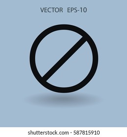 Icono plano de una prohibición. ilustración vectorial