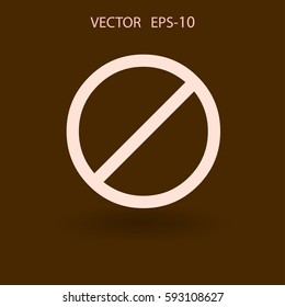 Flat icon of a prohibition. vector illustration