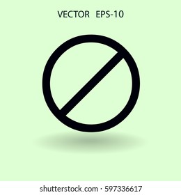 Icono plano de una prohibición. ilustración vectorial