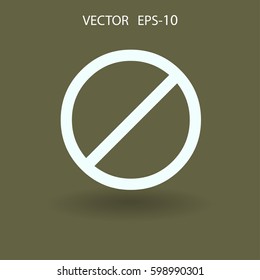 Flat icon of a prohibition. vector illustration