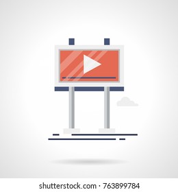 Flat icon promo video screen