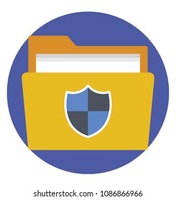 
Flat icon of a protected folder 
