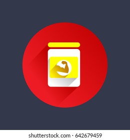 flat icon. protein container sign