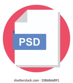 
Flat icon of  PSD file 
