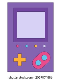 Flat icon of purple icon in 90s retro style isolated on a white background. Vector illustration