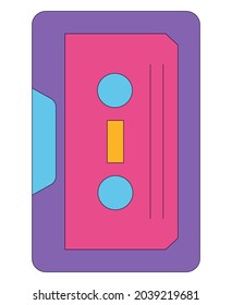 Flat icon of purple icon in 90s retro style isolated on a white background. Vector illustration