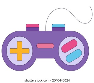 Flat icon of purple icon in 90s retro style isolated on a white background. Vector illustration