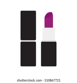 Flat icon purple lipstick. Vector illustration.