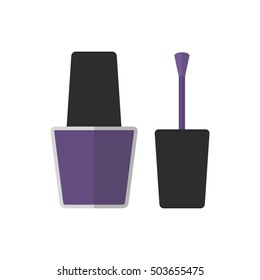 Flat icon purple nail polish. Vector illustration.