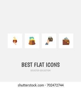 Flat Icon Purse Set Of Currency, Finance, Pouch And Other Vector Objects. Also Includes Wallet, Finance, Money Elements.