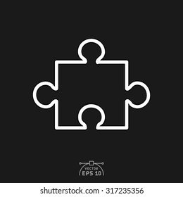Flat icon of puzzle.
