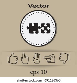 Flat icon. Puzzle.