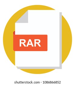 
Flat icon of RAR file 
