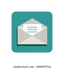 Flat icon with read email message vector illustration