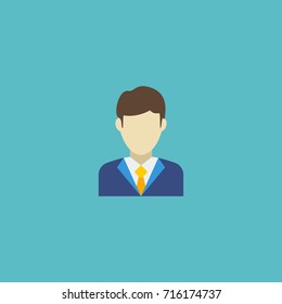 Flat Icon Realtor Element. Vector Illustration Of Flat Icon Broker Isolated On Clean Background. Can Be Used As Broker, Realtor And Man Symbols.